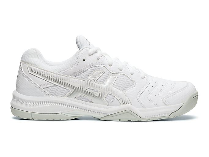 White / Silver Asics GEL-DEDICATE 6 Women's Tennis Shoes | QRLG4562