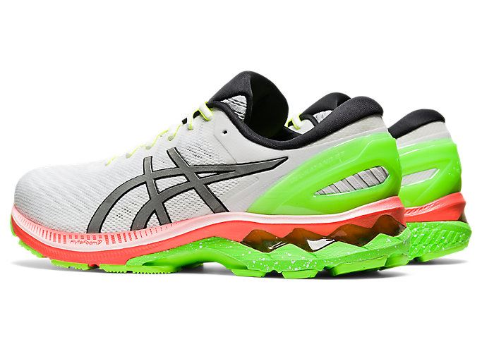 White / Silver Asics GEL-KAYANO 27 LITE-SHOW Men's Running Shoes | LHKZ9783