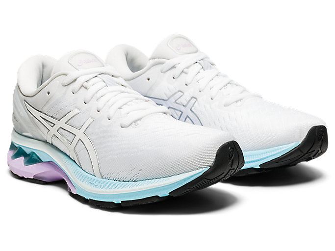 White / Silver Asics GEL-KAYANO 27 Women's Running Shoes | HXAI3285