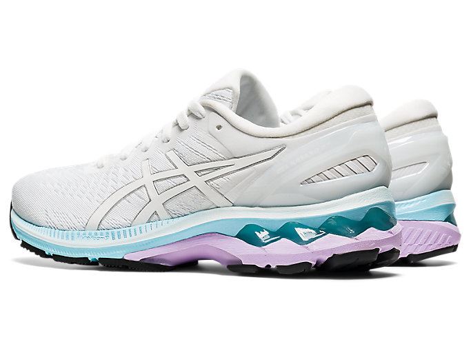 White / Silver Asics GEL-KAYANO 27 Women's Running Shoes | HXAI3285