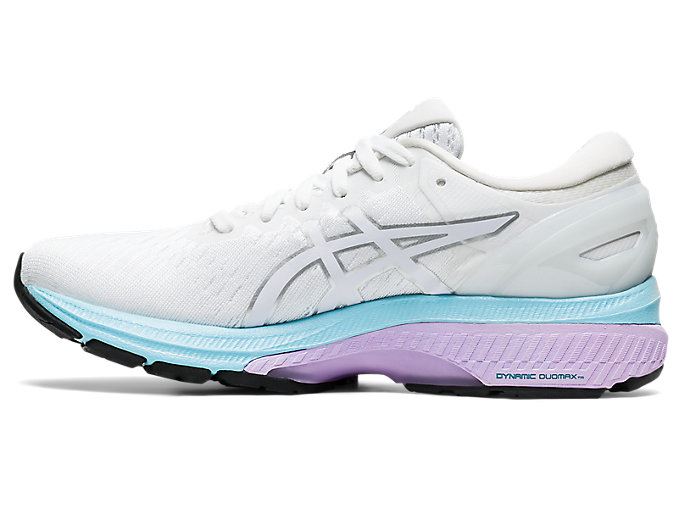 White / Silver Asics GEL-KAYANO 27 Women's Running Shoes | HXAI3285