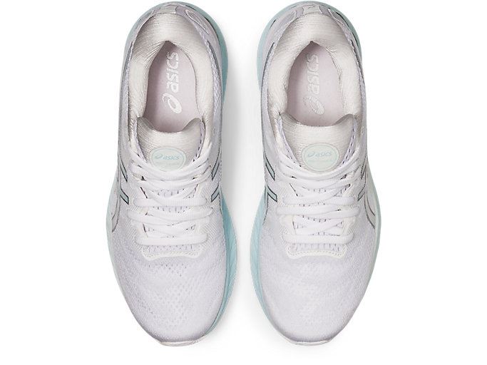 White / Silver Asics GEL-NIMBUS 23 Women's Running Shoes | QWRD4082