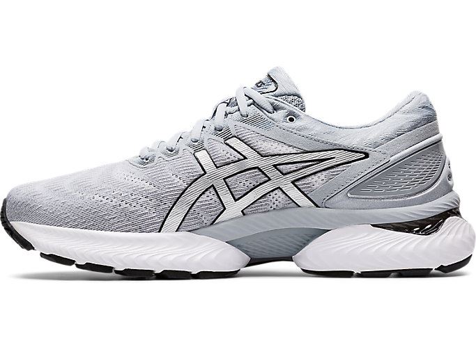 White / Silver Asics GEL-Nimbus 22 Men's Running Shoes | FHHN1185