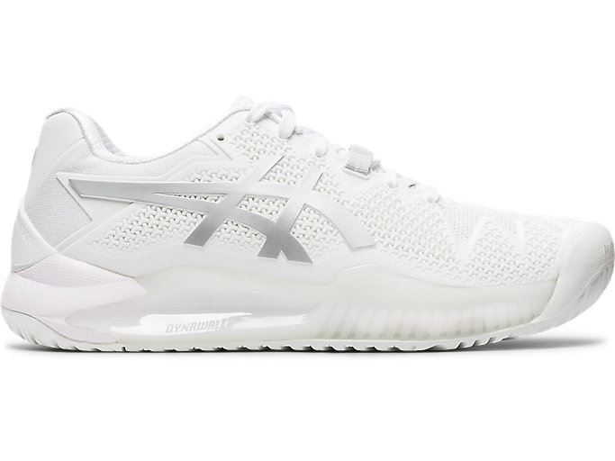 White / Silver Asics GEL-Resolution 8 Women\'s Tennis Shoes | TSVF7724