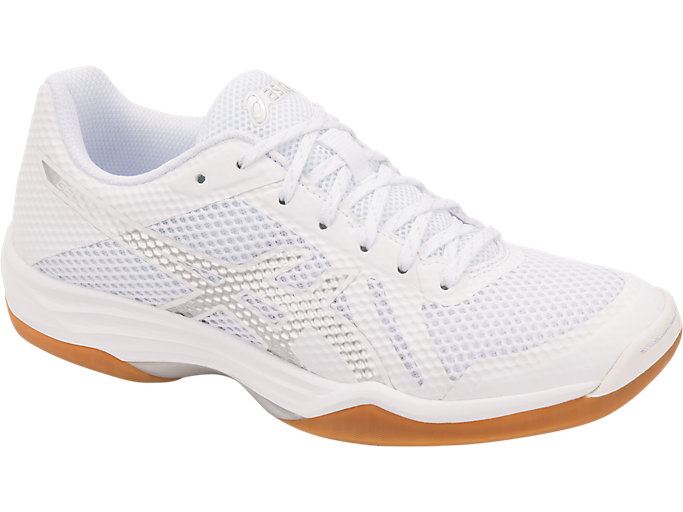 White / Silver Asics GEL-Tactic 2 Women's Volleyball Shoes | RWME4515