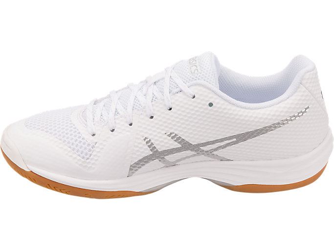 White / Silver Asics GEL-Tactic 2 Women's Volleyball Shoes | RWME4515