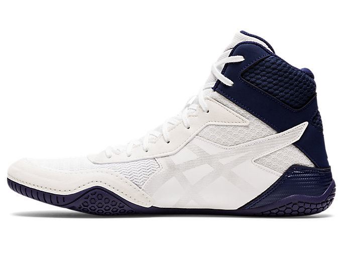 White / Silver Asics MATCONTROL 2 Men's Wrestling Shoes | RXMC7365