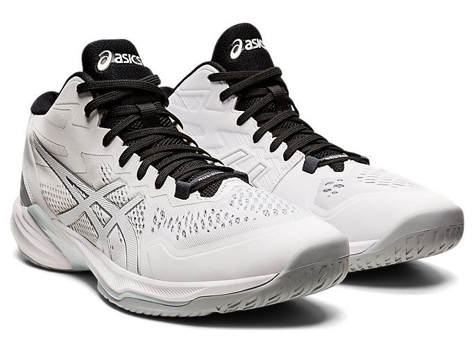 White / Silver Asics SKY ELITE FF MT 2 Men's Volleyball Shoes | IATR8823