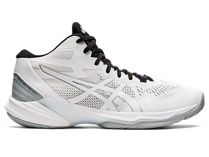 White / Silver Asics SKY ELITE FF MT 2 Men\'s Volleyball Shoes | IATR8823