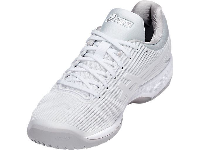 White / Silver Asics SOLUTION SPEED FF Women's Tennis Shoes | GEGN9160