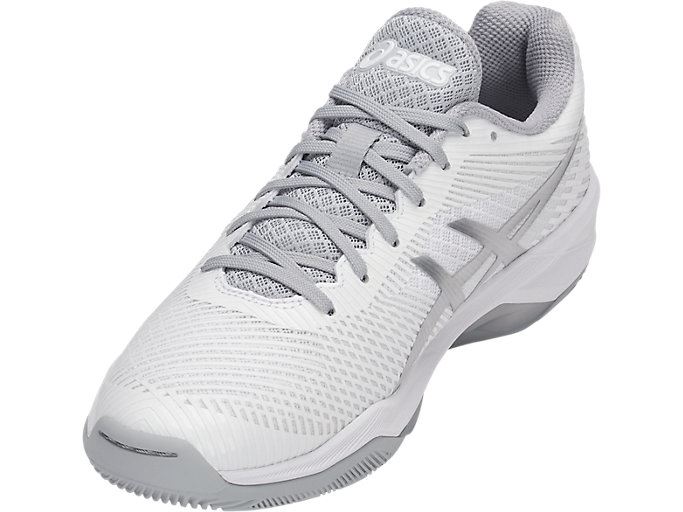 White / Silver Asics Volley Elite FF Women's Volleyball Shoes | PGAP9111