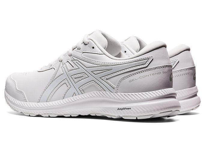 White / White Asics GEL-CONTEND WALKER Men's Running Shoes | NJKU5558