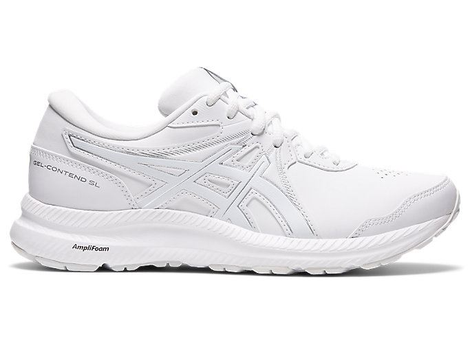 White / White Asics GEL-CONTEND WALKER Women's Running Shoes | BUNW1365