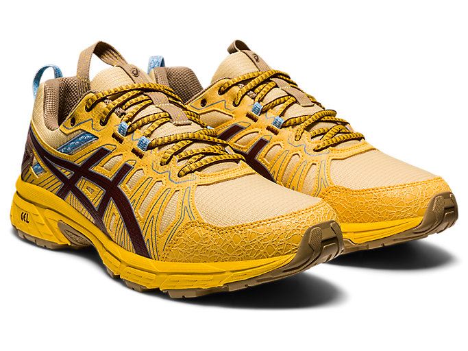 Yellow / Brown Asics HN1-S GEL-VENTURE Men's Sneakers | VJTZ9162