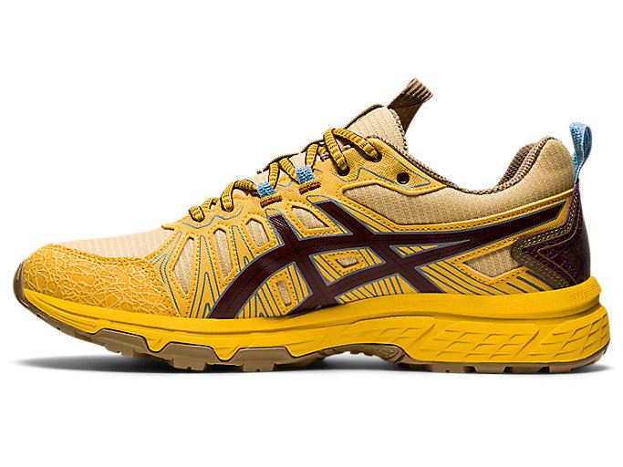 Yellow / Brown Asics HN1-S GEL-VENTURE Men's Sneakers | VJTZ9162