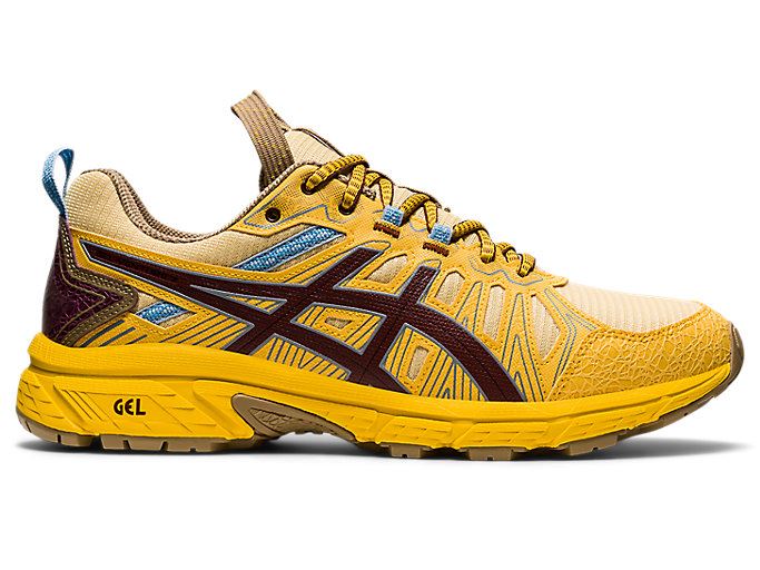 Yellow / Brown Asics HN1-S GEL-VENTURE Men\'s Sneakers | VJTZ9162