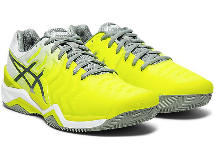 Yellow / Grey Asics GEL-Resolution 7 Clay Court Women's Tennis Shoes | UHWI3295