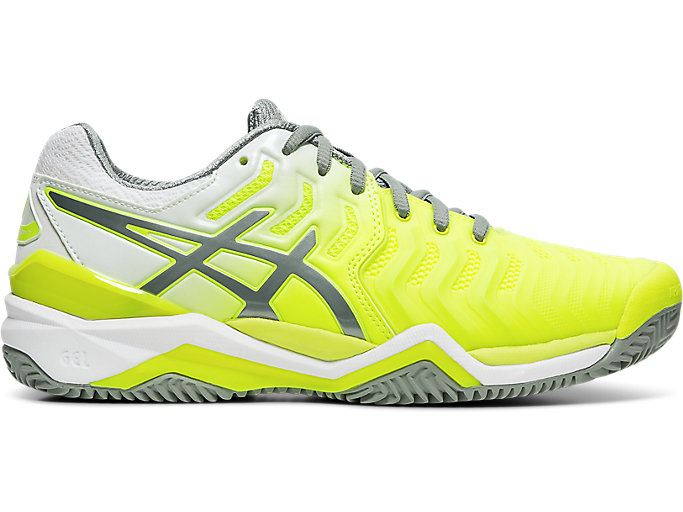 Yellow / Grey Asics GEL-Resolution 7 Clay Court Women\'s Tennis Shoes | UHWI3295